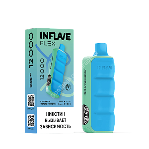 Электронная сигарета   Inflave Flex 12000 Яблоко энергетик Оптом