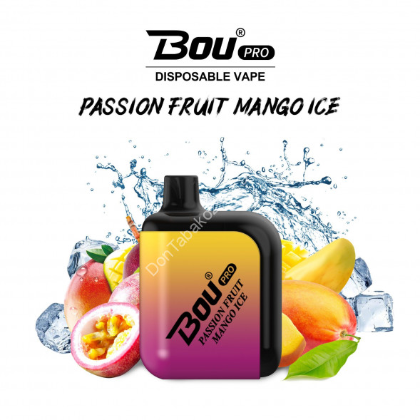 Электронная сигарета Bou pro mini 600 passion fruit mango ice оптом      