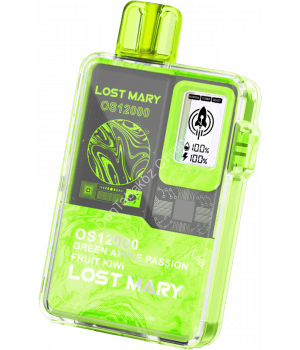 Электронная сигарета Lost Mary OS12000 Зеленое яблоко маракуя киви 20мг ОПТОМ    