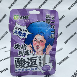 Супер кислые леденцы Ujane Кислая Черника 26 г Оптом