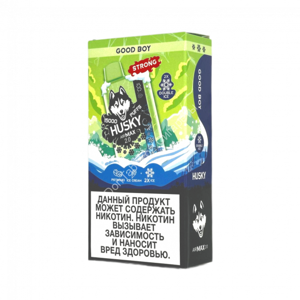 Электронная сигарета HUSKY AIRMAX 2.0 15000 Strong Фисташковое мороженное 20мг ОПТОМ   