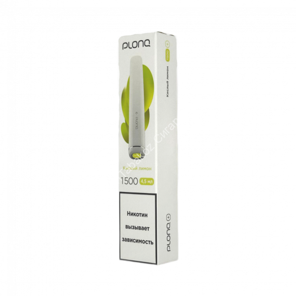 Электронная сигарета PLONQ PLUS 1500 Кислый лимон 20мг ОПТОМ       