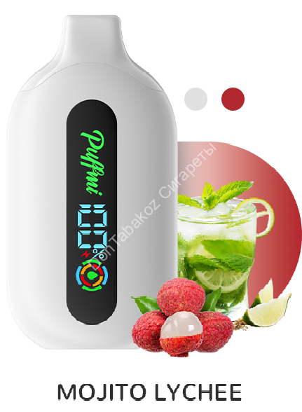 Электронная сигарета Puffmi Pure (Мохито, Личи) 12000 затяжек 20мг (2%) оптом