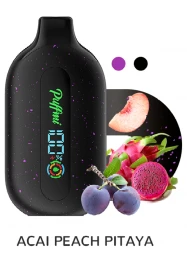Электронная сигарета Puffmi Pure Acai peach pitaya - асаи-персик-питайя 12000 затяжек 20мг (2%) Оптом
